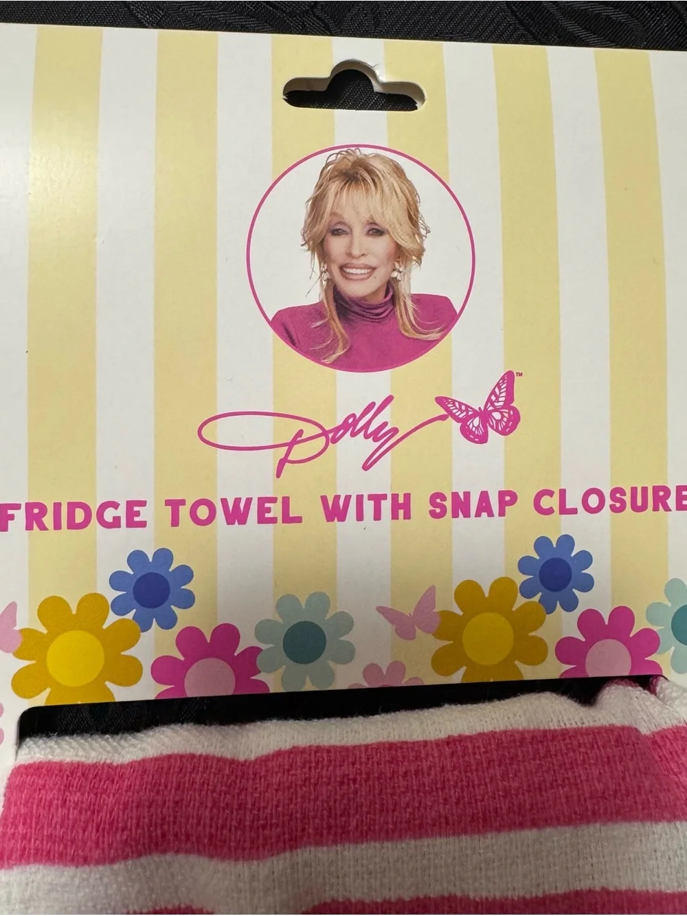 Dolly Parton Fridge Towel With Snap Closure ~ New
